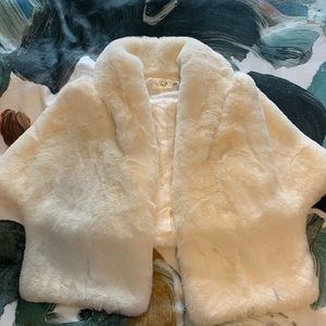 Eliza J Faux Fur shawl cape.  Never used.  Off white.  Size XL